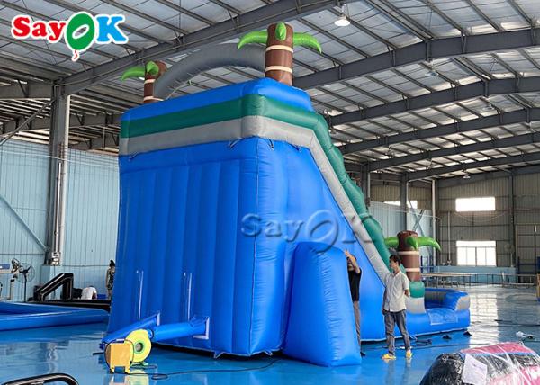 Deslizes de salto de palmeira de jardim sob medida Deslizes de água infláveis com piscina de salto