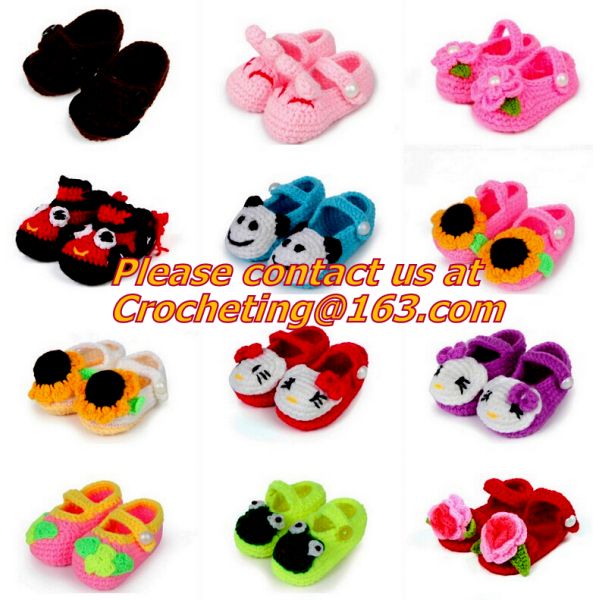 Cute Toddler Unisex Baby Infant Handmade Crochet Knit Colored Cartoon Socks Crib Shoes
