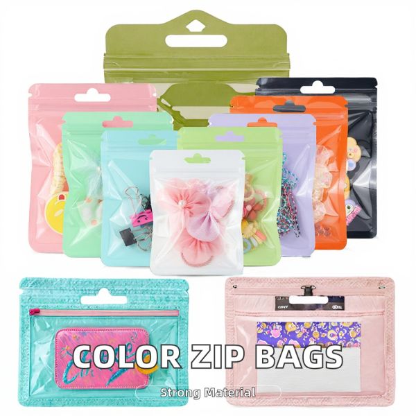 Custom Coloured Transparent PET/CPP Three Side Seal Zipper Bag for Jewelry Watch Eyewear Packaging Digital Printed Reseal Bags