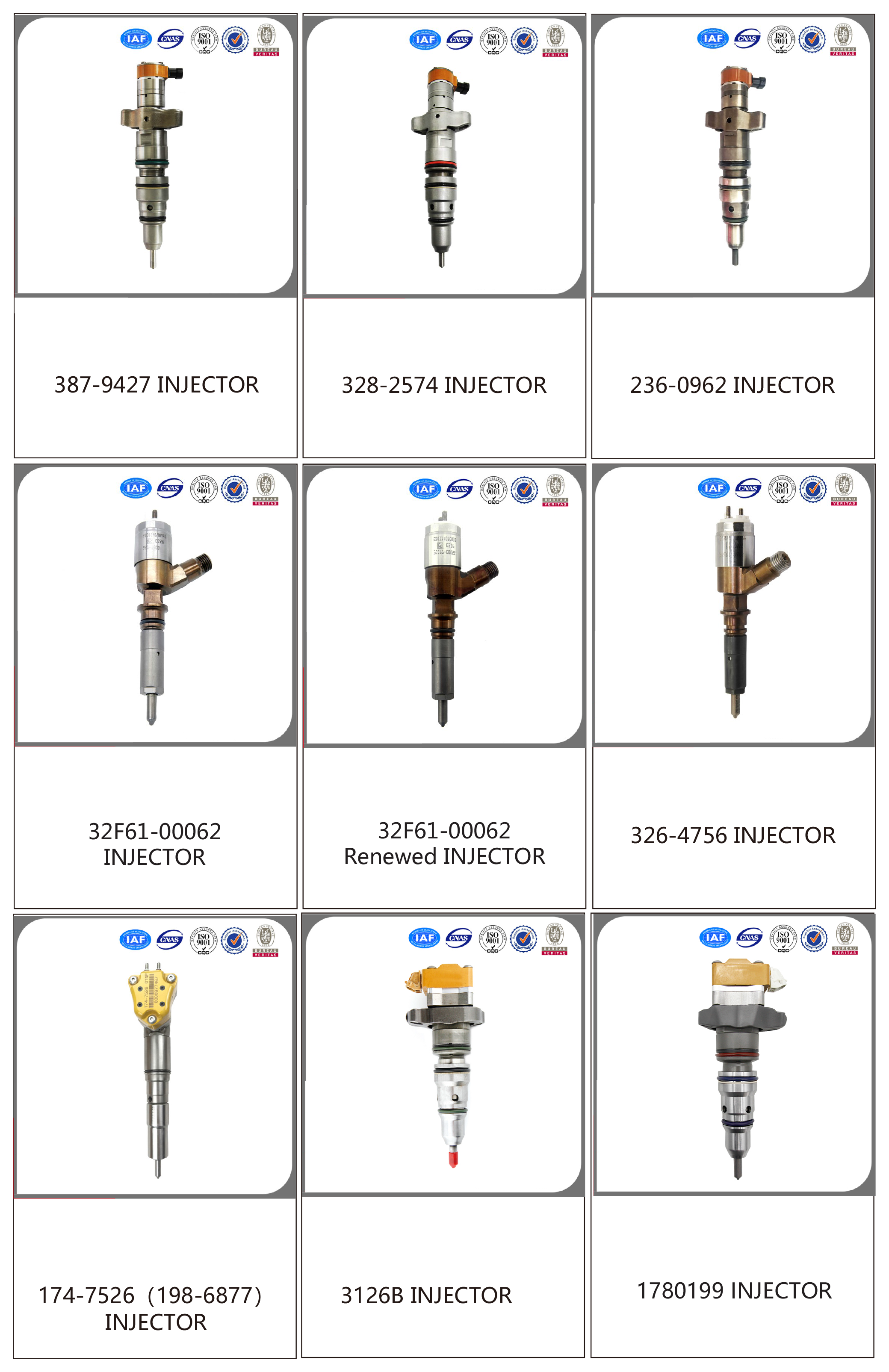 Части экскаватора двигателя Nozzle Liner Kit Стартерный двигатель 10R-1275 10R1275 Инжектор топлива для двигателя 3512C
