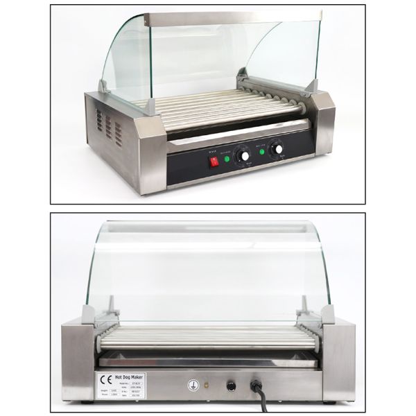 9 Sticks Grill Snack Food Processing Equipment / Commercial Hot Dog Rack Heater