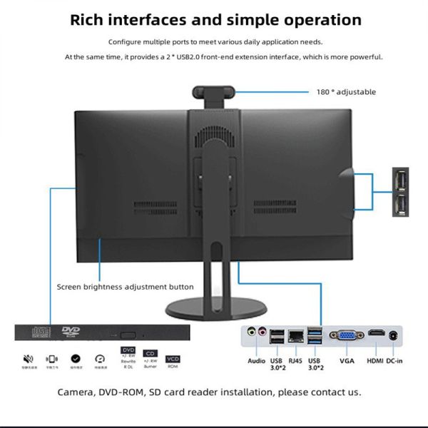Компьютеры на заказ 23.8 24 27 дюймов All In One Pc I3 I5 I7 AIO Pc для домашнего офиса