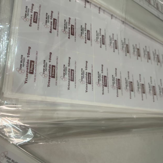 Waterproof Custom Size Glossy Finish Glass Vial Labels for Pharmaceutical Use