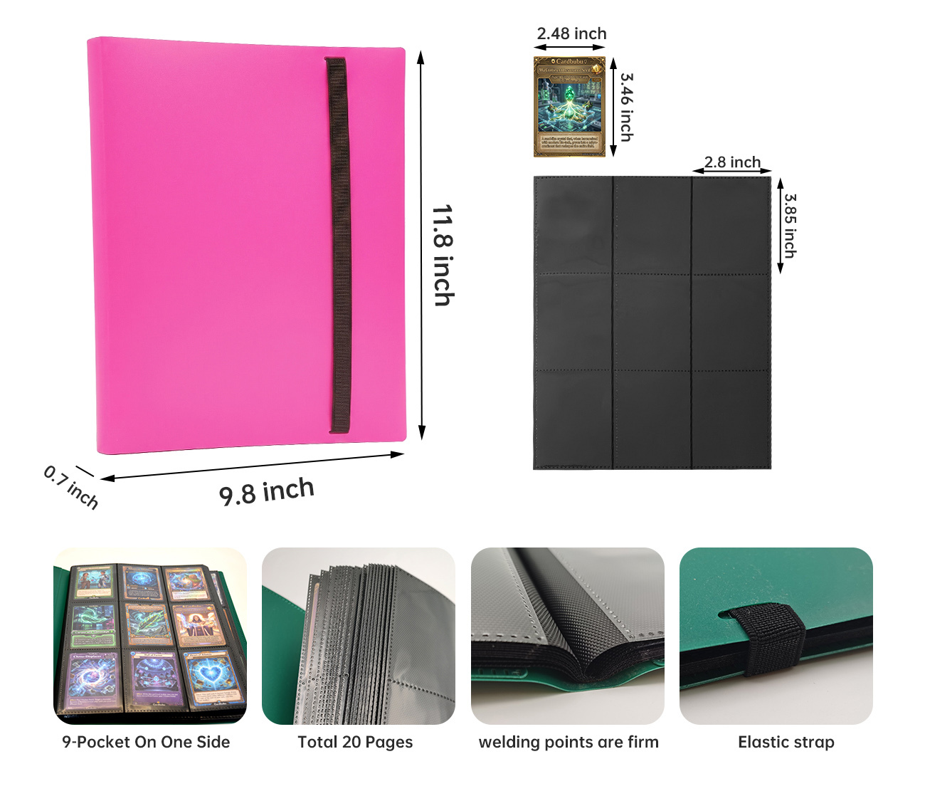 Card Binder 9 Pocket Trading Card 20 Pages for Global Wholesale Gaming Brands