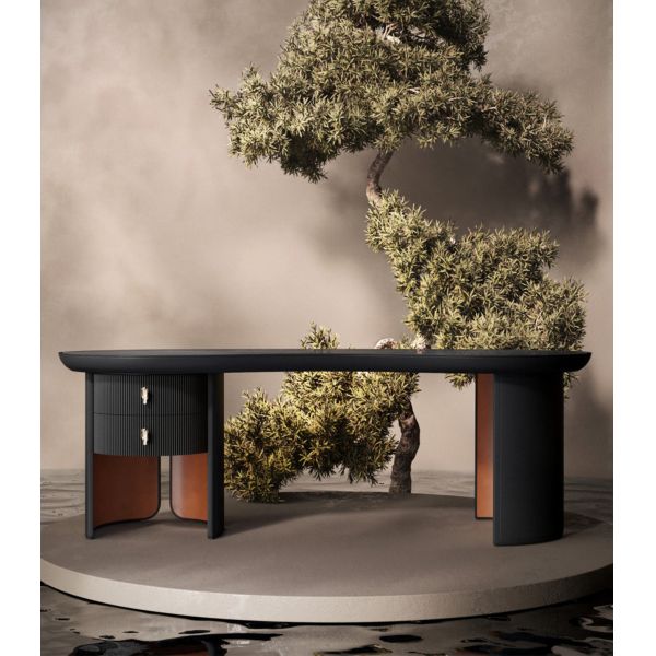 Five Star Hotel Hospitality Cashew Shaped Boss Desk Office Study Room