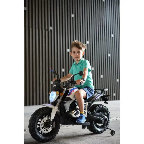 Детская зарядная езда на мотоцикле с двумя тренировочными колесами Детские 12В электрические батареи езда на игрушечных мотоциклах