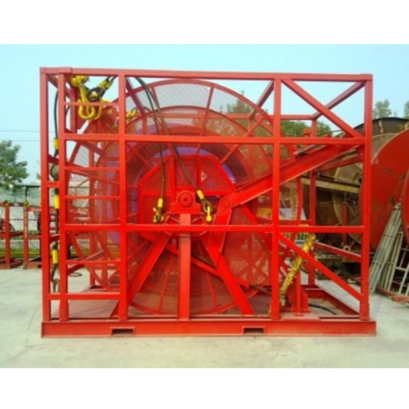 Heavy Duty Continuous Tubing Injection Reel for Coiled Tubing Units With Robust Drum and Level Wind System