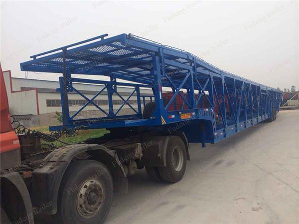 Customized Skeleton Shape Car Carrier Trailer 2 Axle Carbon Steel Material