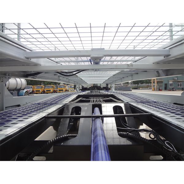 Remolque transportador de vehículos de 6 coches, remolque transportador de coches, elevación hidráulica, doble cubierta, camión de transporte de coches