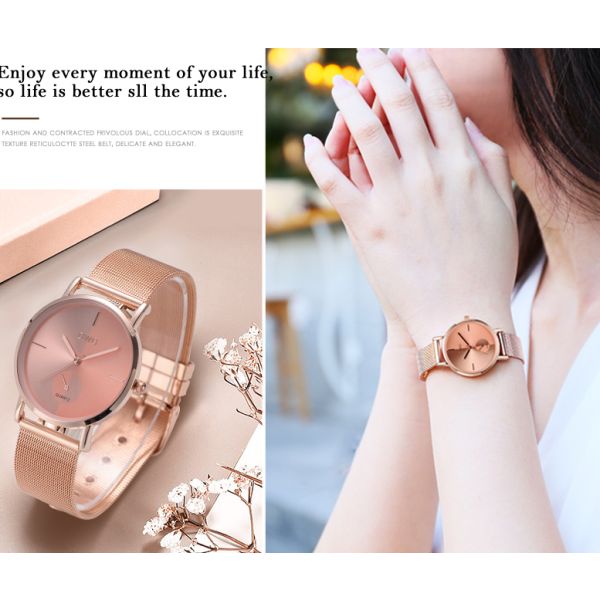 Ultra Thin 3ATM Waterproof Minimalist Rose Gold Watch Miyota Movement