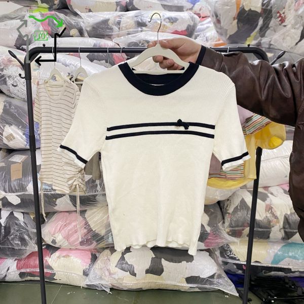 Women'S Grade Knitted Short Sleeved Shirt Used Clothes China Formal Blouses