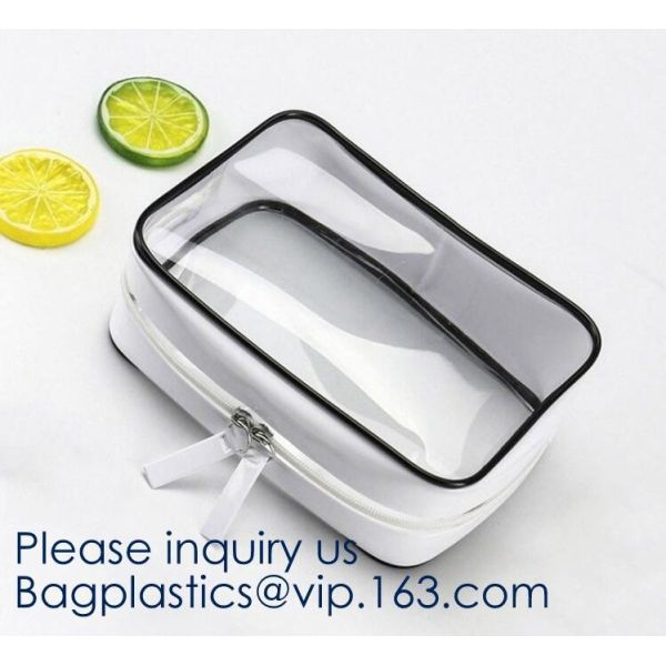 Small Clear PVC Waterproof Bag with Zipper Closure, Mini Portable Transparent Plastic Organizer Pouch for Cosmetic, Make