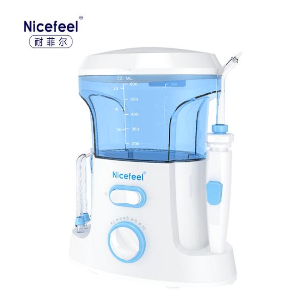 Family Countertop Water Flosser CQC Table Top Flosser With 7pc Jet Tips