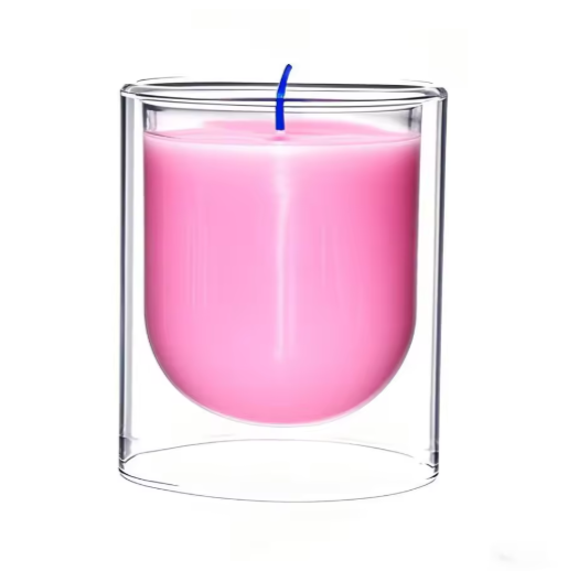 High Borosilicate Glass Candle Holder Cups Double Wall Glass Candle Jar Heat Resistant