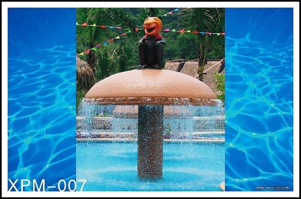 Customized Fiberglass, PVC Spray Mushroom Aqua Park Equipment For 3 - 5 Persons
