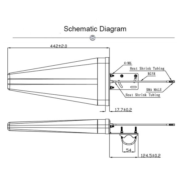 Outdoor Log Periodic 12dBi Signal Booster Antenna 700MHz To 2700MHz