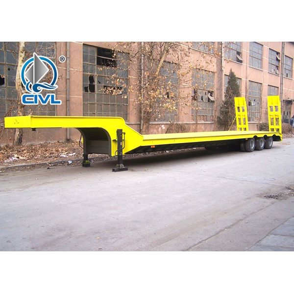 40-60 ton low flatbed semi-trailer hydraulic ladder for transporting construction machinery