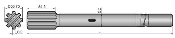 T38 Threaded Drill Bit Adapter For ATLAS COPCO