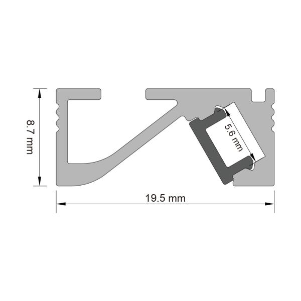 Recessed Cabinet LED Aluminum Profile Efficient Heat Dissipation