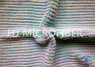 Tela coral do poliéster de pano 100 do velo da listra de Microfiber para o micro pano da fibra