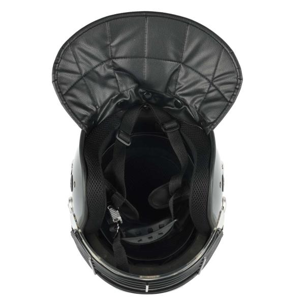 Black Anti Riot Tactical Helmet Riot Control Helmet With Metal Mesh Visor ABS PC Shell