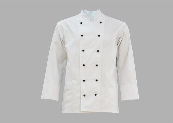 Breathable Protective Work Clothing White Chef Jacket OEM / ODM Available