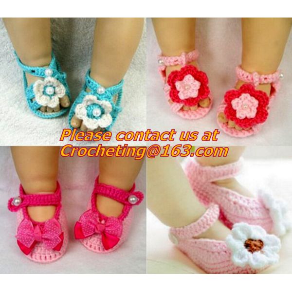 Cute Toddler Unisex Baby Infant Handmade Crochet Knit Colored Cartoon Socks Crib Shoes
