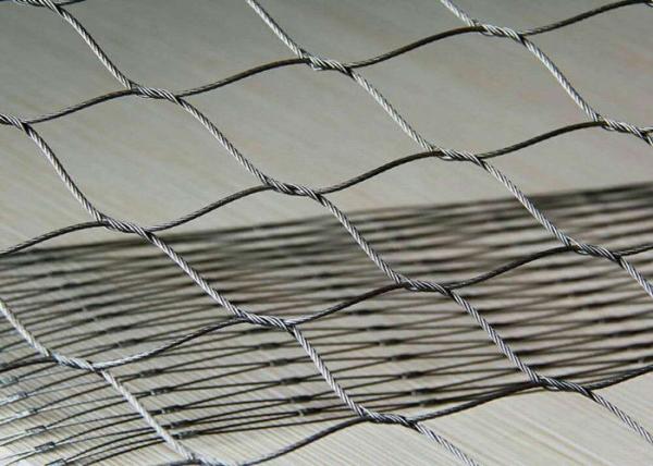 Soft Flexible 80x80mm Stainless Steel Rope Mesh At Animal Enclosure Zoo Fence Bird Aviary