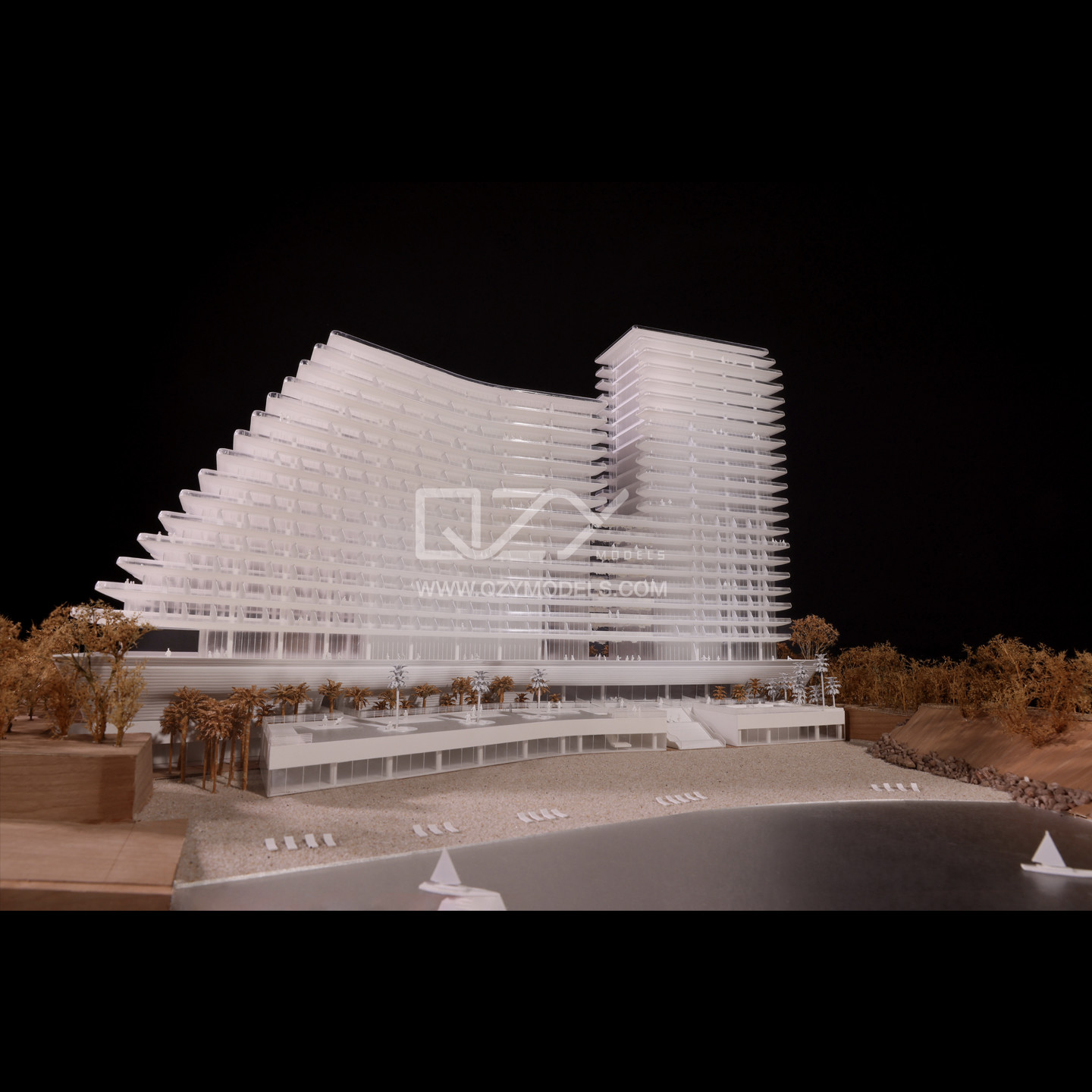 1/300 Модель Монте-Карло 3D архитектурная модель с CNC резкой и без освещения