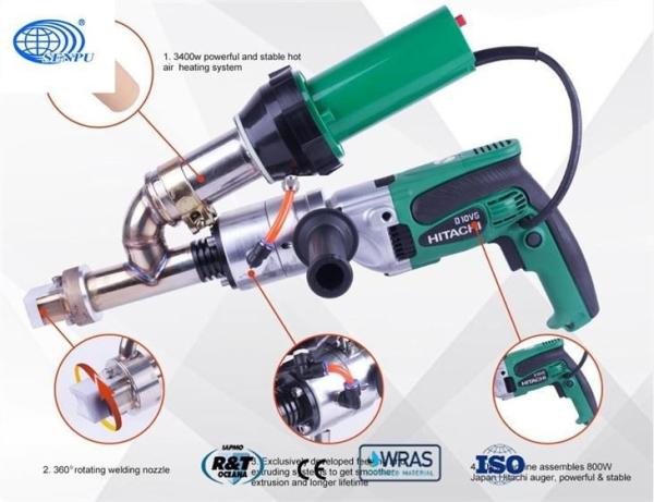 OEM Digital Hand Held Plastic Extrusion Welder Gun Hot Air For PVC PP