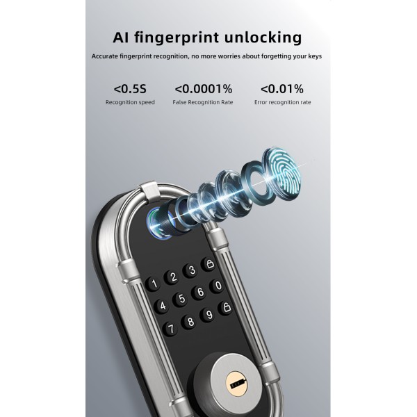 TUYA Tuya Ble App Deadbolt Lock Intelligent Automatic Smart Locks Biometric Fingerprint Smart Front Door Lock