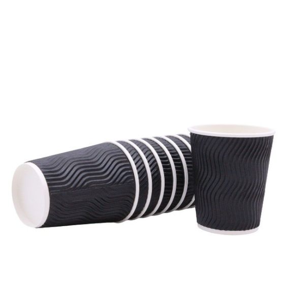 12 oz Coffee Cups Leak-Proof Disposable Paper Cups for Hot/Cold Beverages