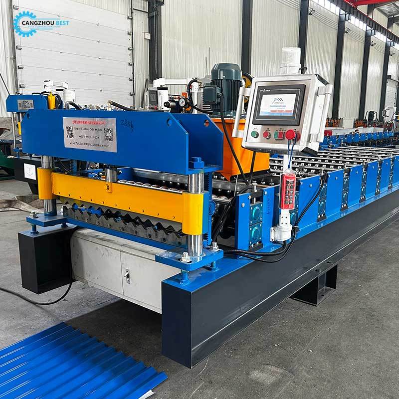 Zambia Popular Color Steel Automatically Cutting Corrugated Roofing Sheet Roll Forming Machine 