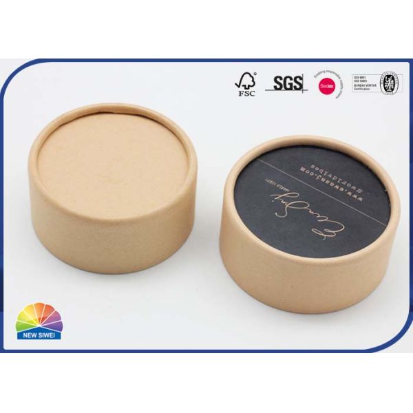 Recycled Round Kraft Paper Tube Offset Printing For Cosmetic Essential Oil Packaging