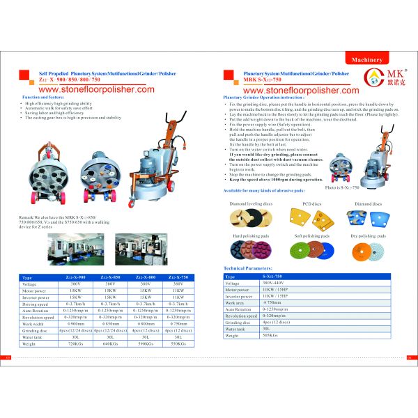 Self Propelled Planetary System Terrazzo Floor Polisher With Three Phase