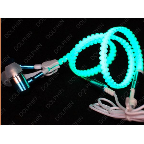 zipper Customized Promotional Gifts , LED Light Up Headphones Customize Color