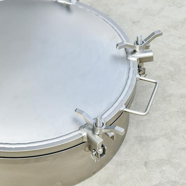 Check Material DN500 Stainless Steel Quick-open Manhole Cover for Tank Truck Fluoro Rubber Seal Material