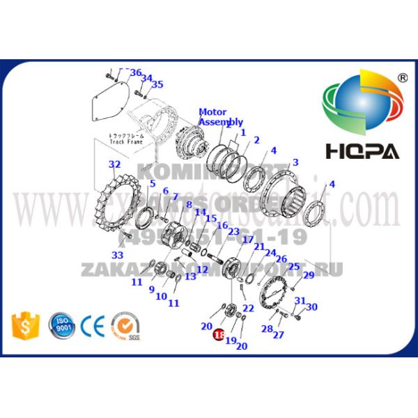20Y-27-22120 Planetary Transmission Travel Gear Parts Excavator Gear 6D102 PC200-6