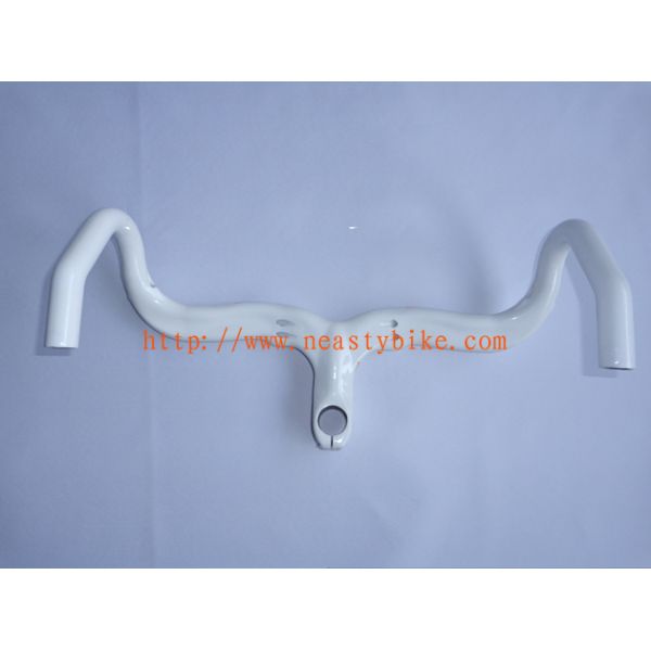 Bicycle parts NEASTY - Full Carbon White Road Bike/Bicycle Handlebar with integrated Stem