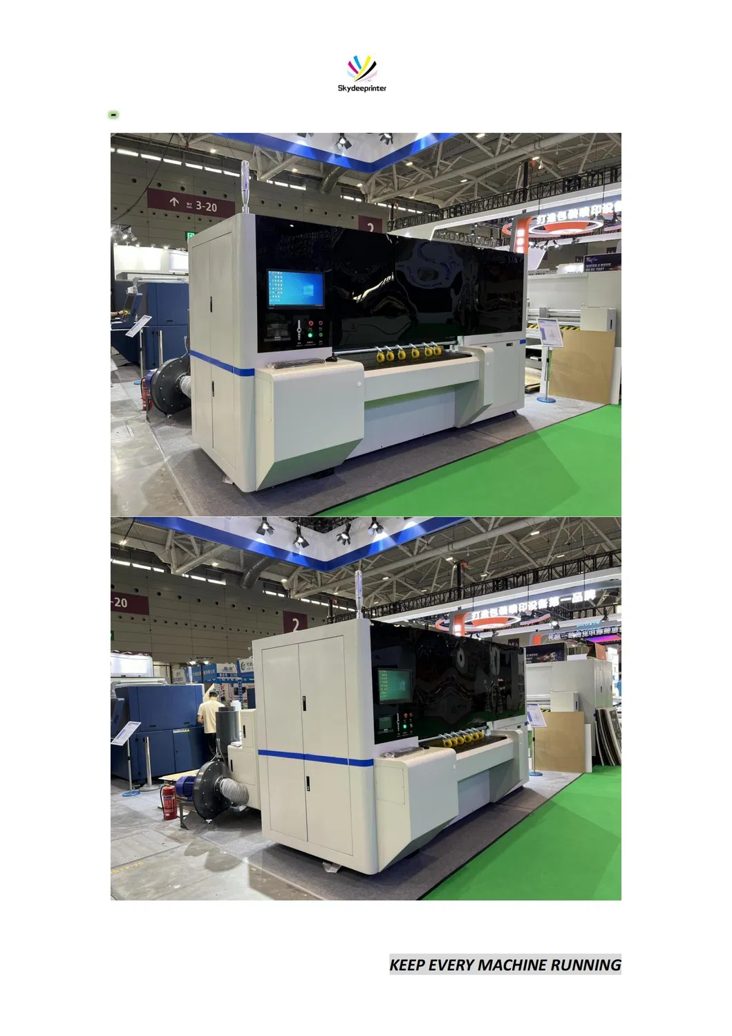 Industrial One Pass Carton Digital Printing Machine High Speed Corrugated Box Printer