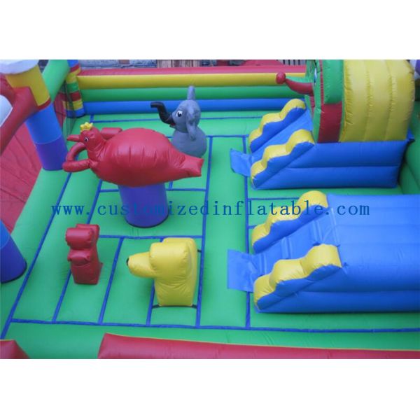 Childrens Outdoor Inflatable Combo Bouncers , Bouncy Castle Slide Play Equipment