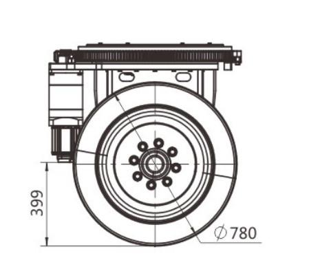 Horizontal Two Wheel Planetary Series AGV Drive System 7500W Wheel Diameter 780MM