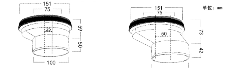 Simple Toilet PVC Displacement Pipe For Sewage Discharge 2.5CM/5CM Displacement Pipe Conversion Tube