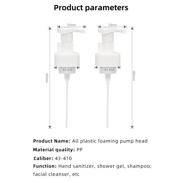 цвет насоса распределителя размера шеи 43mm пенясь белый вся пластмасса без металла