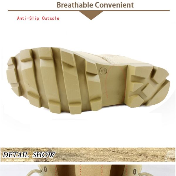 6 Inch Waterproof Tactical Boots For Running , Camo Tactical Safety Boots Strong Shoelace