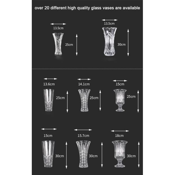 Diamond Design Glass Flower Vase Durable With Super Heavy And Thicken Wall