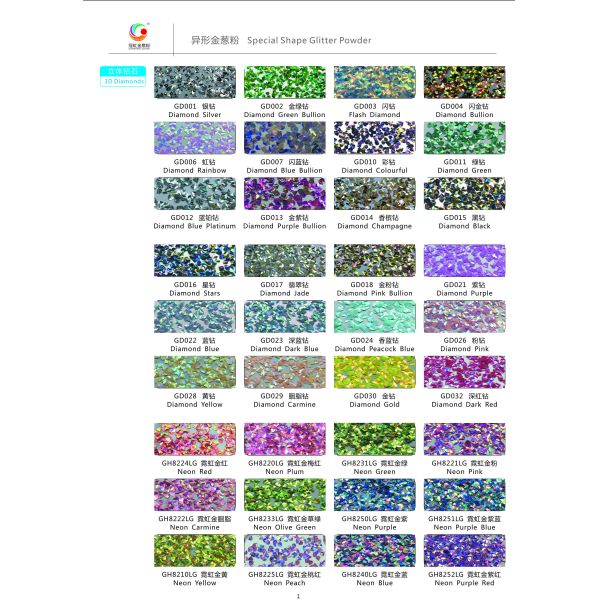 3D Diamond Loose Chunky Reflective Glitter Powder Peacock Blue For Crafts Nail Eye Decoration