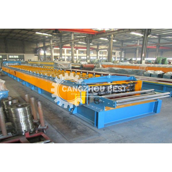 Machine à cintrer industrielle automatique de plate-forme de plancher en acier avec le coupeur hydraulique