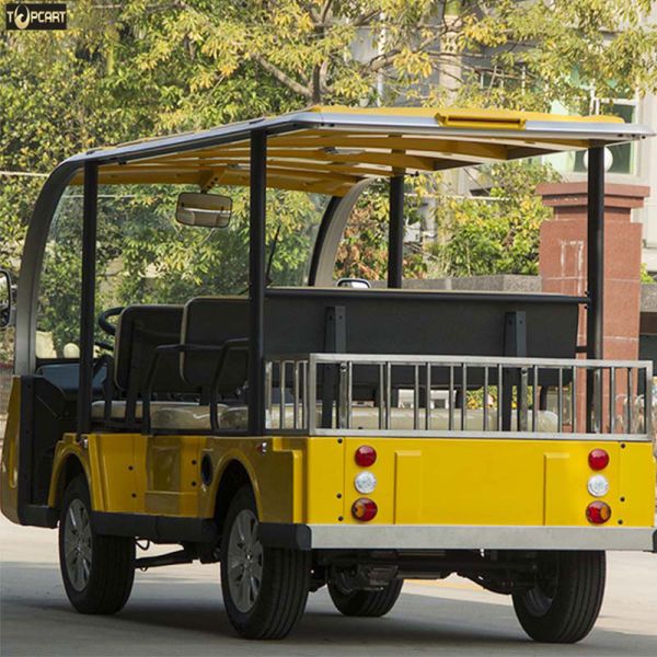 Yellow Color Tourist 8 Seater Golf Buggy Bus With 5.1m Min Turning Radius