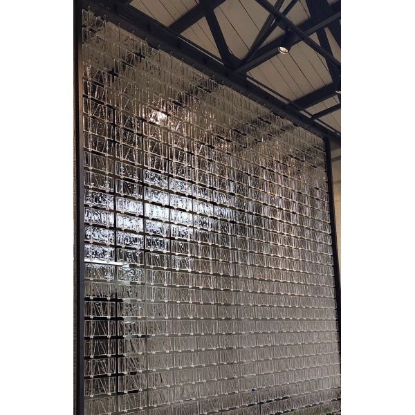 Heat Insulation Floor Wall 2 Inch Lattice Clear Glass Brick Tiles